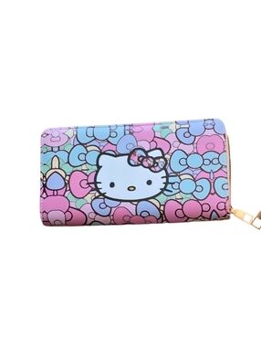 *NEW* Hello Kitty Pastel Ribbons Zip PU Wallet Wristlet